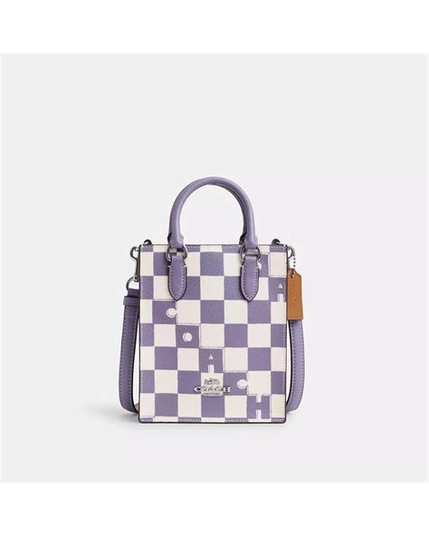 purple coach purses|coach purple checkerboard tote.